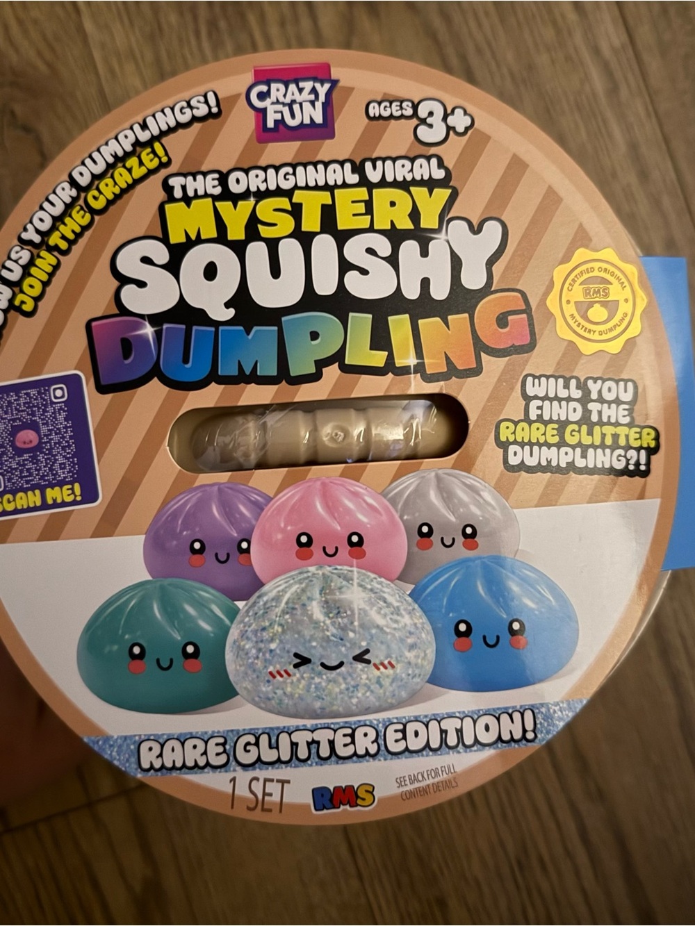 7” authentic RMS Mystery Squishy Dumpling - Rare Glitter Edition